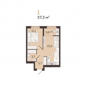 1-к. квартира, 37,3 м², 9/20 эт. - 3 840 000 р.